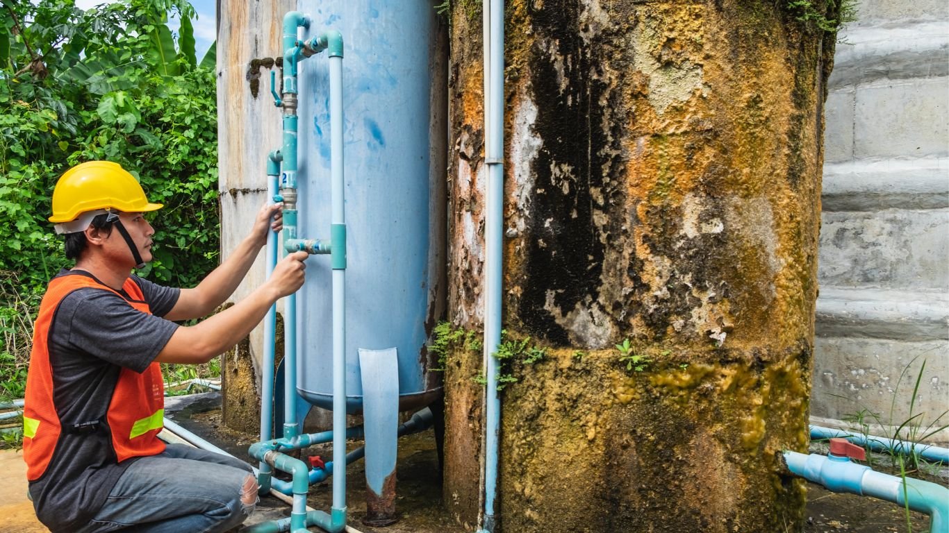 A Tubero Experts plumber confidently addressing a challenging plumbing repair, showcasing problem-solving abilities.