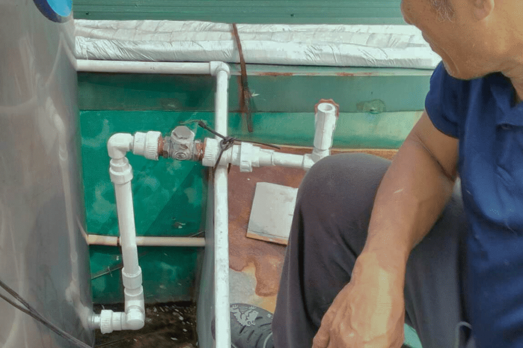 Professional plumber in Parañaque fixing residential water leak