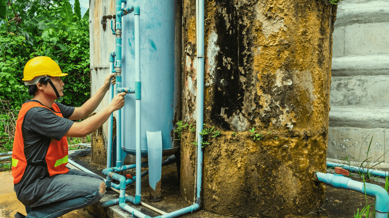 Tubero Experts' technician checking water pressure with a gauge, ensuring optimal flow throughout a home 