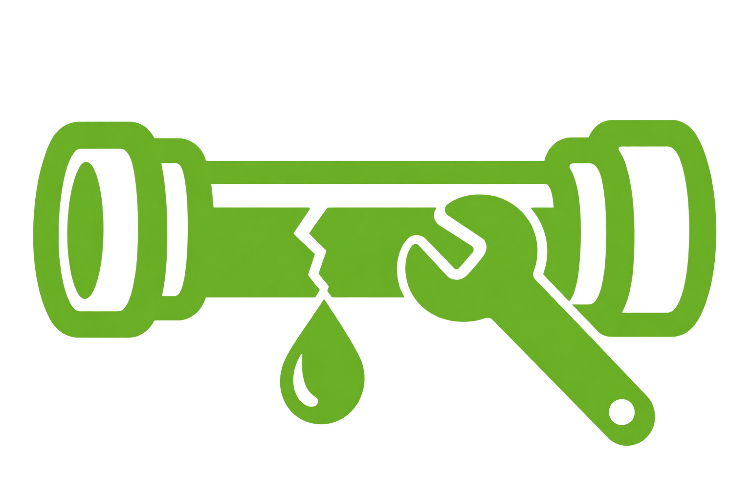 A leaking faucet with a dripping water droplet, representing water line leak repair.