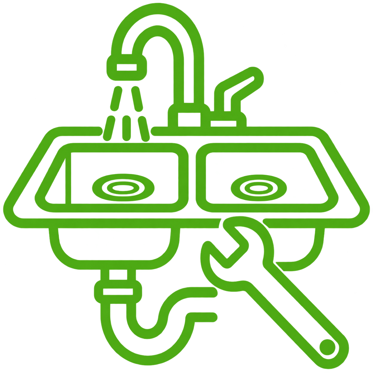 Grease trap unit with connecting pipes and a wrench, part of Tubero Experts' installation of kitchen sink fixtures service
