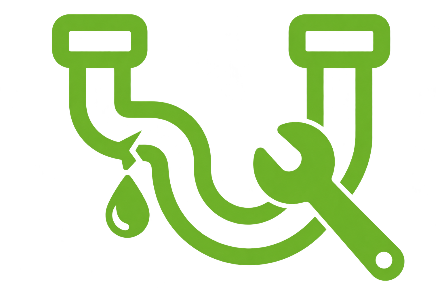 A cracked water pipe being repaired with a wrench, representing repiping services.
