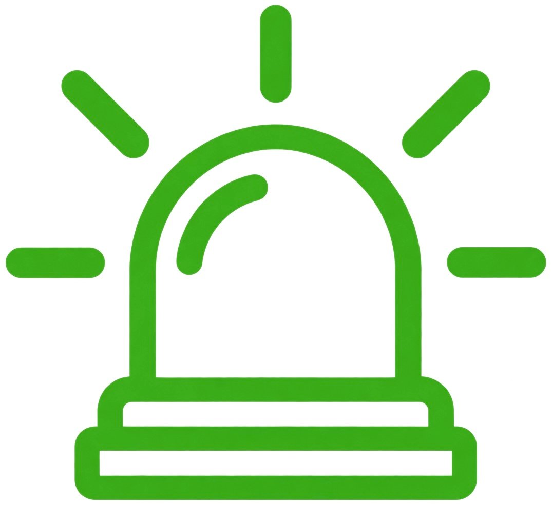 Alarm icon representing emergency response included in our declogging.