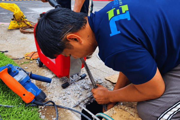 For clogs that sit far down the line, we run the cable through and pull out what’s blocking it, so your drain runs freely again.