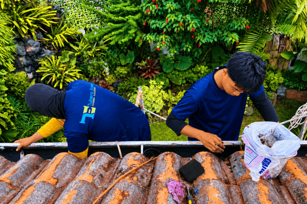 We clear your gutters by hand so rainwater drains away safely.
