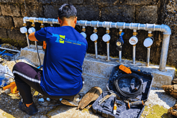 Meter lines installed neatly, so every unit gets steady water.
